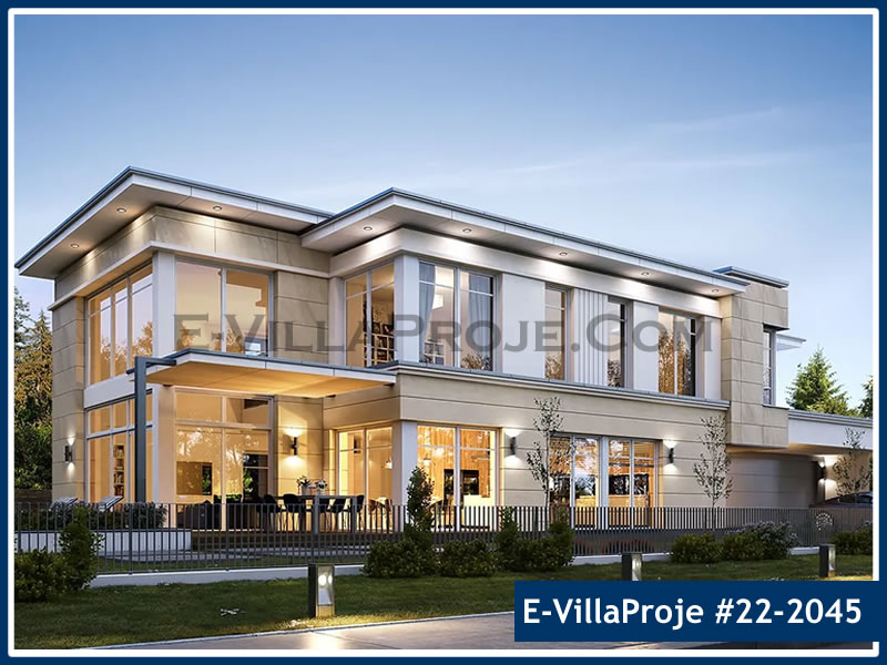 CVL-22-2045 • 401 m² 5+1 Dubleks Çelik Villa - Mimari Kat Planı ve Dış Cephe