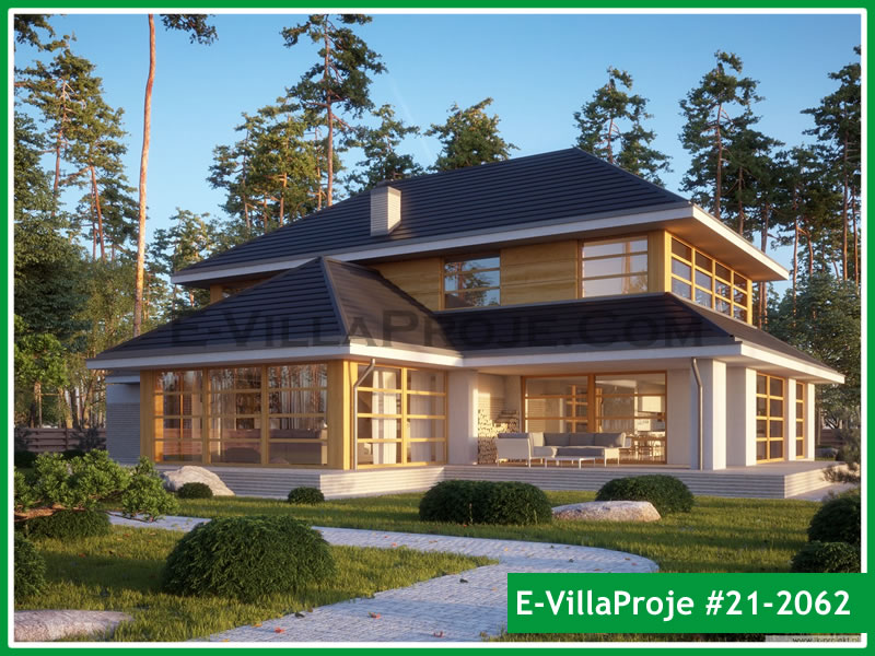 CVL-21-2062 • 407 m² 5+1 Dubleks Çelik Villa - Mimari Kat Planı ve Dış Cephe