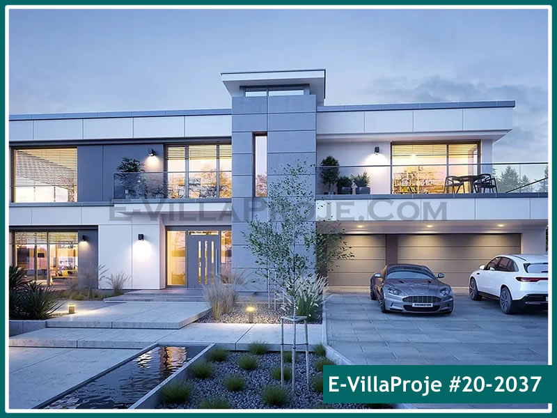 CVL-20-2037 • 440 m² 5+1 Dubleks Çelik Villa - Mimari Kat Planı ve Dış Cephe