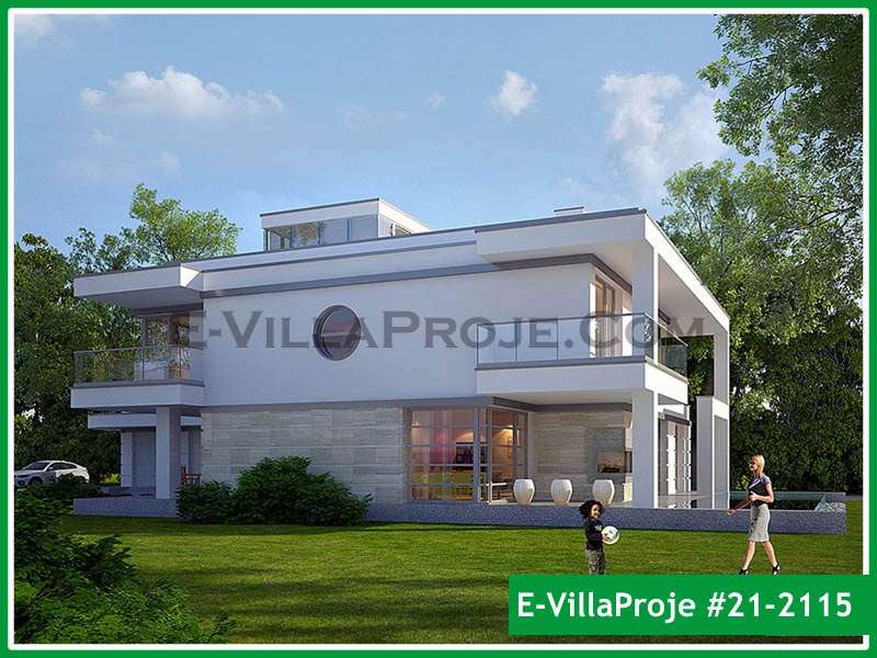 CVL-21-2115 • 473 m² 5+1 Dubleks Çelik Villa - Mimari Kat Planı ve Dış Cephe