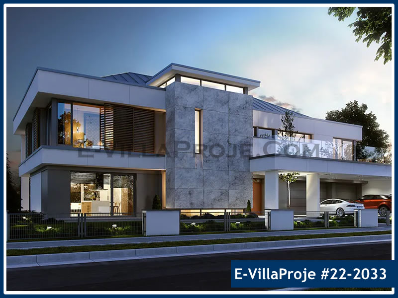 CVL-22-2033 • 481 m² 5+1 Dubleks Çelik Villa - Mimari Kat Planı ve Dış Cephe