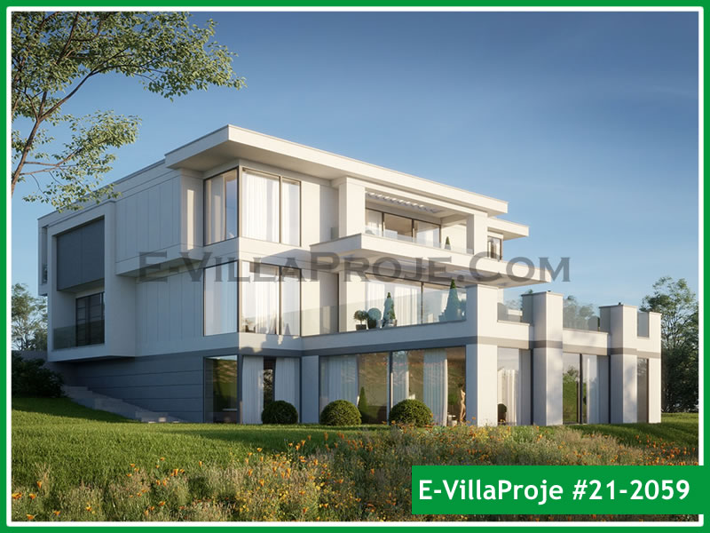 CVL-21-2059 • 494 m² 5+1 Tripleks Çelik Villa - Mimari Kat Planı ve Dış Cephe