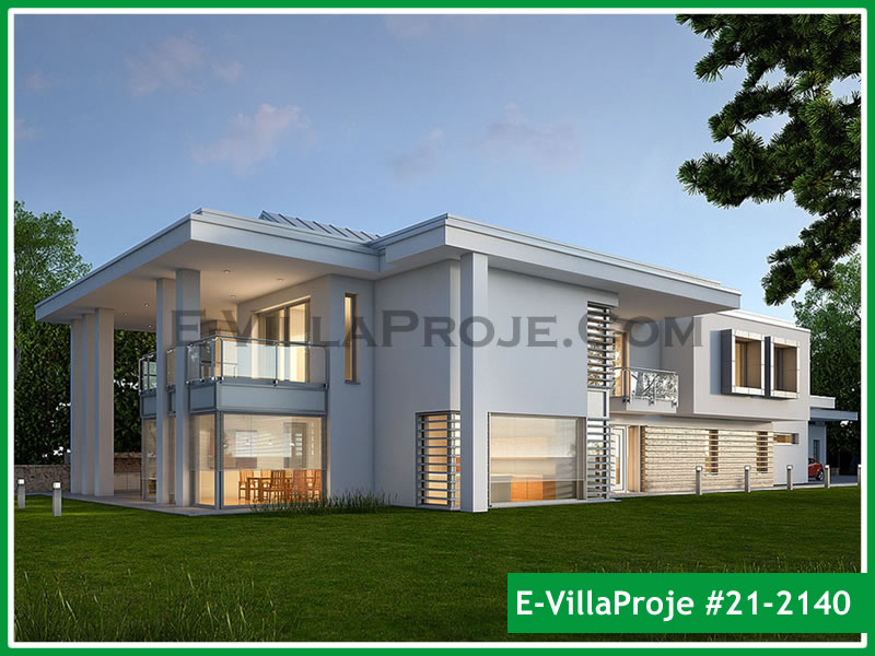 CVL-21-2140 • 632 m² 5+1 Dubleks Çelik Villa - Mimari Kat Planı ve Dış Cephe
