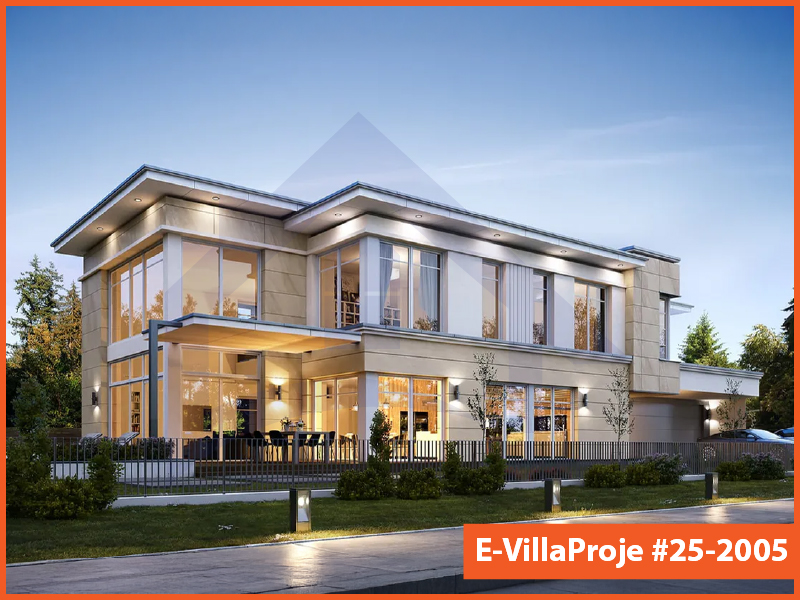 CVL-25-2005 • 757 m² 5+1 Dubleks Çelik Villa - Mimari Kat Planı ve Dış Cephe
