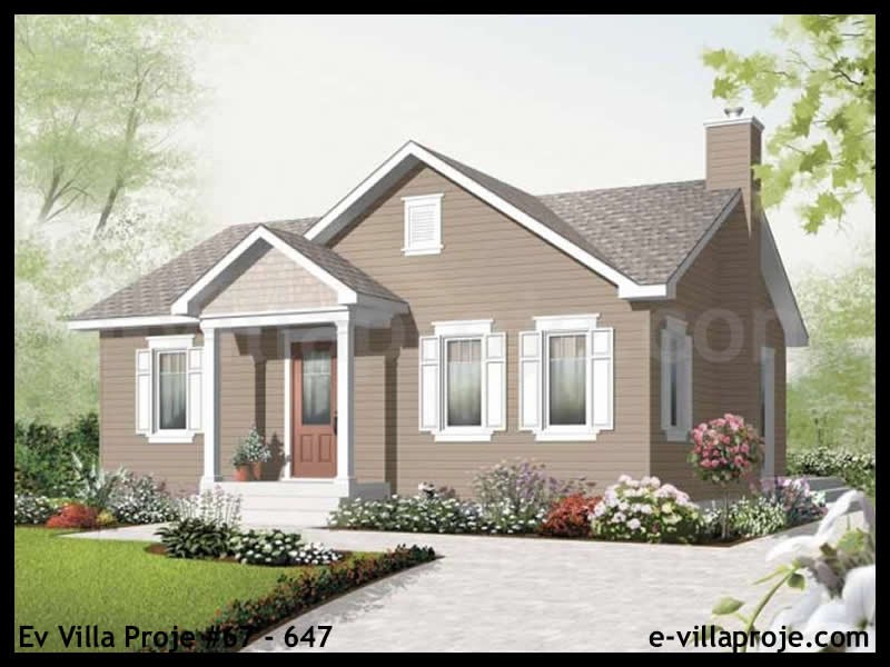CVL-67-647 • 81 m² 2+1 Tek Katlı Çelik Villa - Mimari Kat Planı ve Dış Cephe