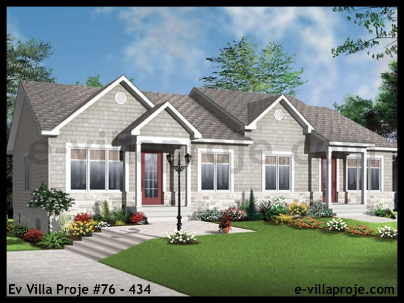 CVL-76-434 • 84 m² 2+1 Tek Katlı Çelik Villa - Mimari Kat Planı ve Dış Cephe