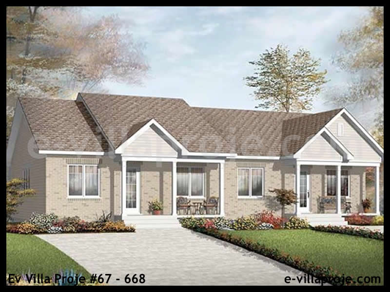 CVL-67-668 • 86 m² 2+1 Tek Katlı Çelik Villa - Mimari Kat Planı ve Dış Cephe