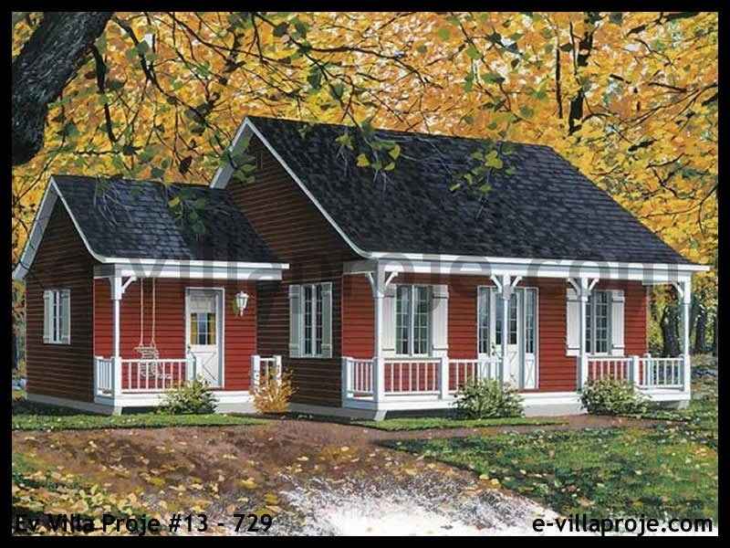 CVL-13-729 • 86 m² 2+1 Tek Katlı Çelik Villa - Mimari Kat Planı ve Dış Cephe