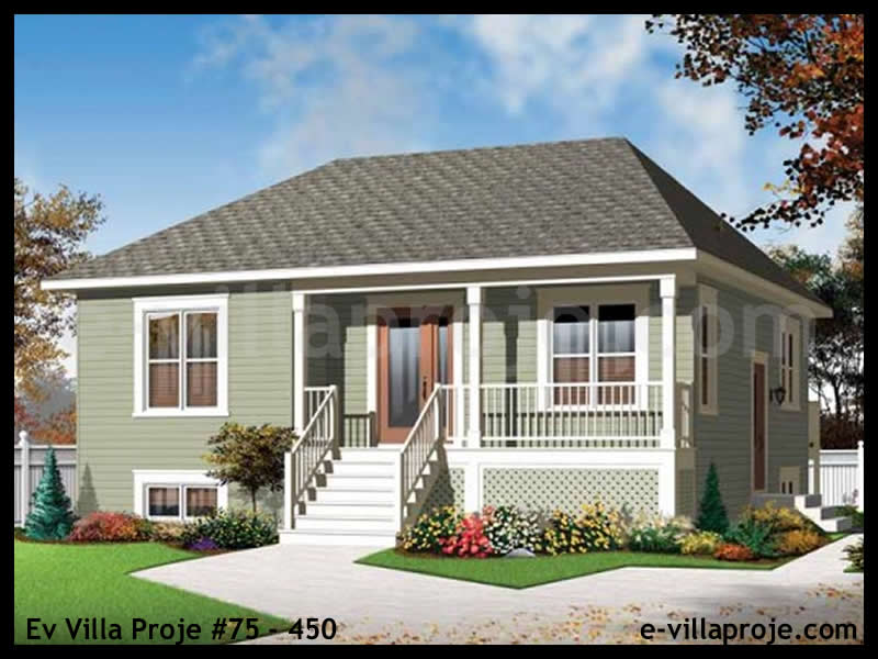 CVL-75-450 • 88 m² 2+1 Tek Katlı Çelik Villa - Mimari Kat Planı ve Dış Cephe
