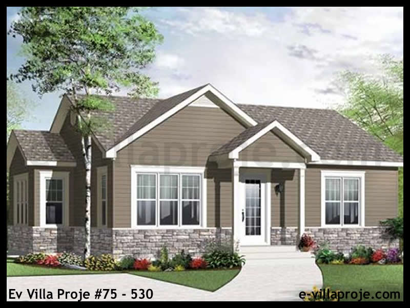 CVL-75-530 • 89 m² 2+1 Tek Katlı Çelik Villa - Mimari Kat Planı ve Dış Cephe