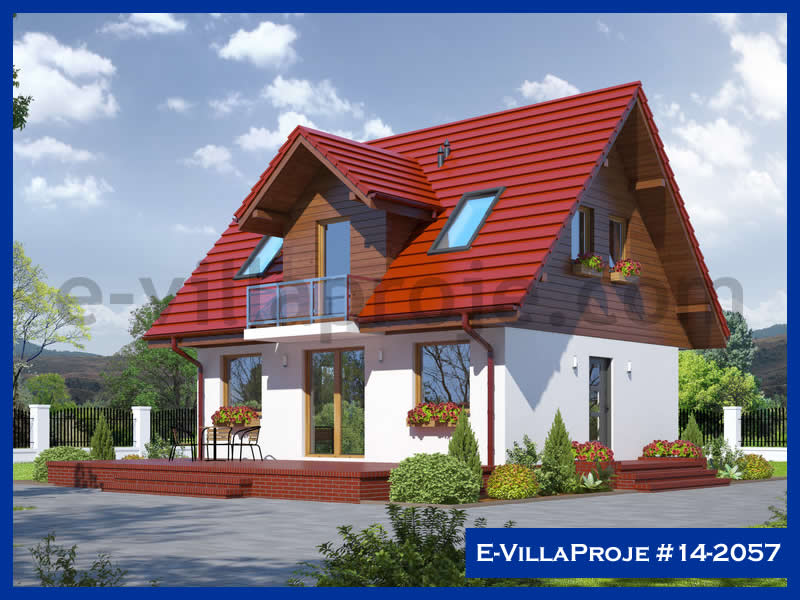 CVL-14-2057 • 92 m² 2+1 Dubleks Çelik Villa - Mimari Kat Planı ve Dış Cephe