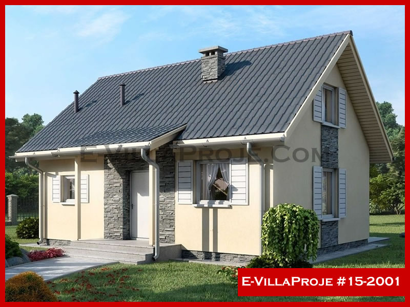 CVL-15-2001 • 93 m² 2+1 Dubleks Çelik Villa - Mimari Kat Planı ve Dış Cephe