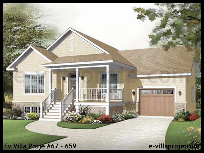 CVL-67-659 • 93 m² 2+1 Tek Katlı Çelik Villa - Mimari Kat Planı ve Dış Cephe
