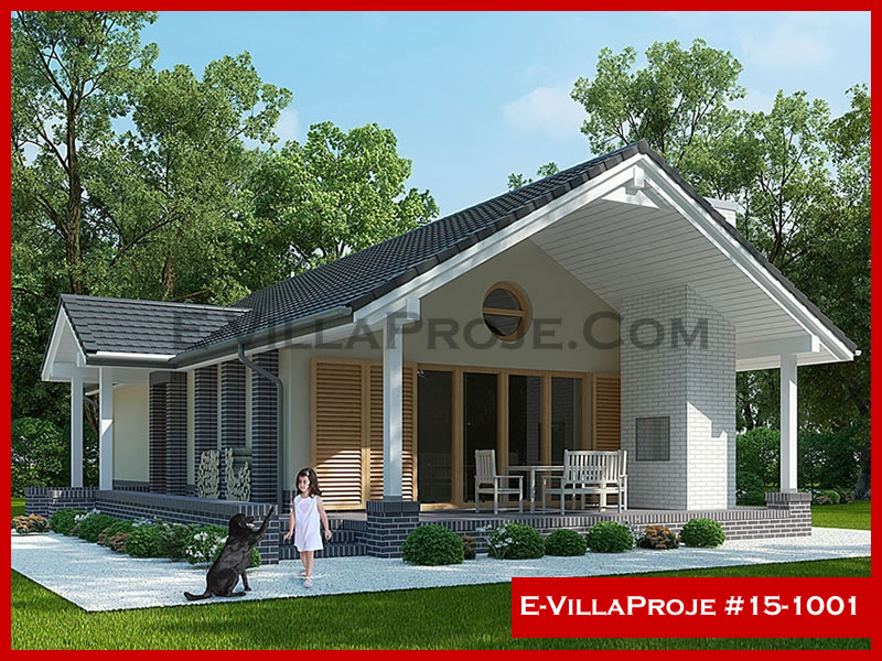CVL-15-1001 • 93 m² 2+1 Tek Katlı Çelik Villa - Mimari Kat Planı ve Dış Cephe