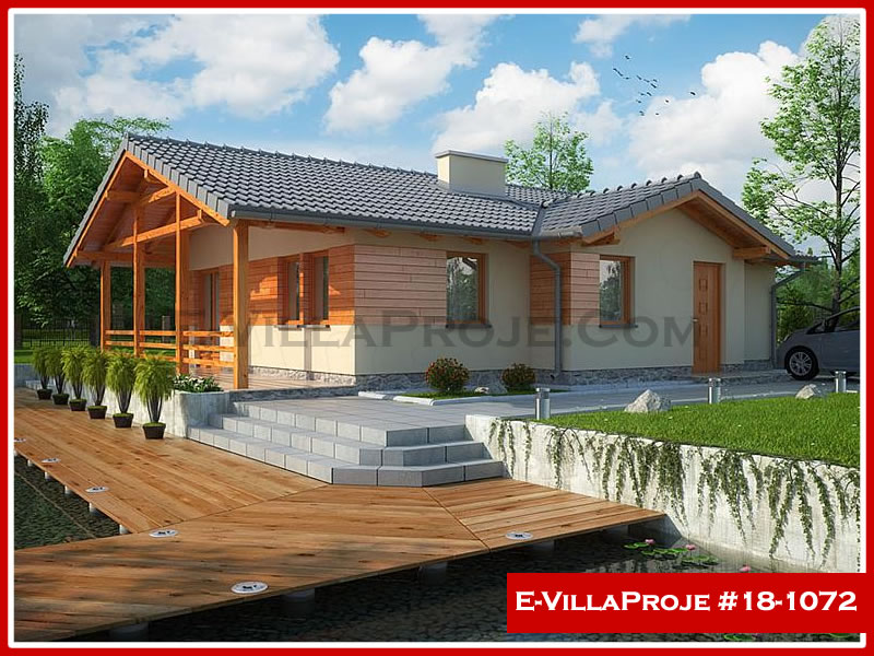 CVL-18-1072 • 94 m² 2+1 Tek Katlı Çelik Villa - Mimari Kat Planı ve Dış Cephe