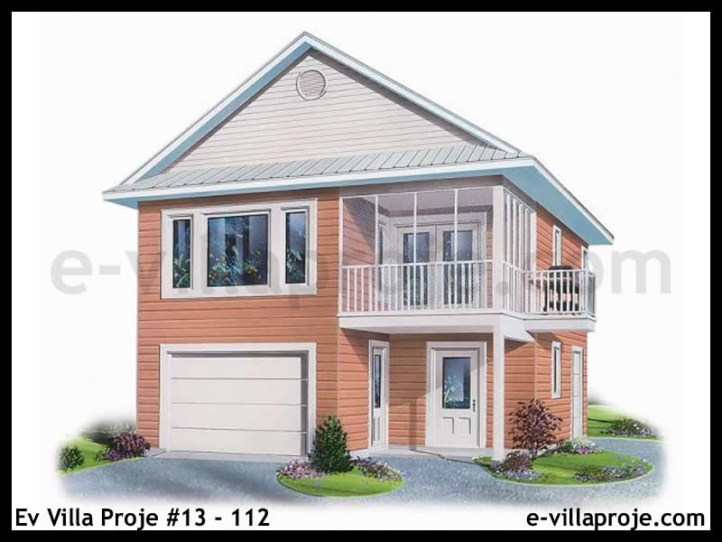 CVL-13-112 • 97 m² 2+1 Dubleks Çelik Villa - Mimari Kat Planı ve Dış Cephe