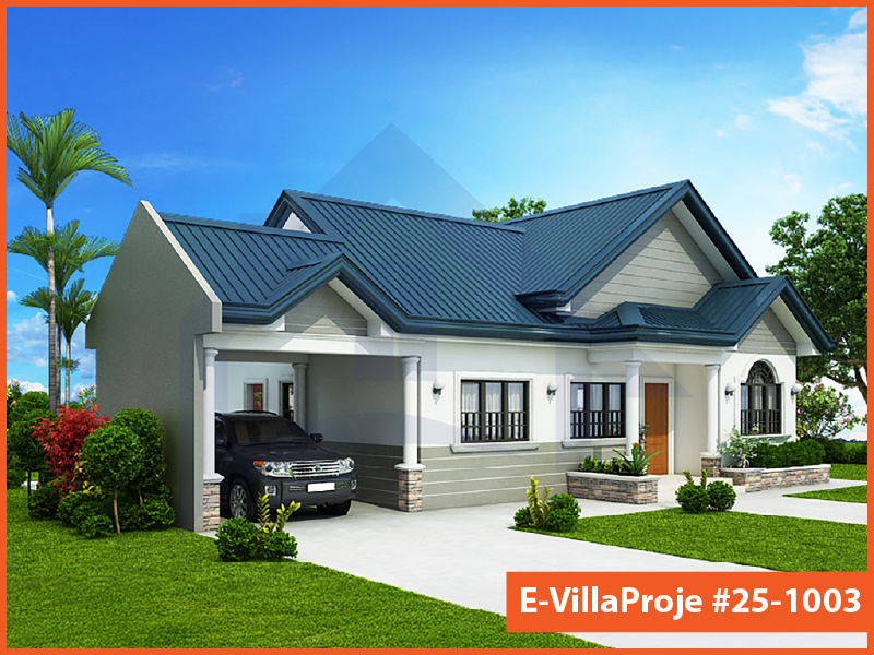 CVL-25-1003 • 99 m² 2+1 Tek Katlı Çelik Villa - Mimari Kat Planı ve Dış Cephe