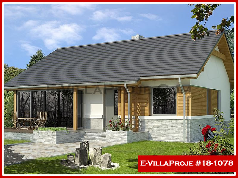 CVL-18-1078 • 99 m² 2+1 Tek Katlı Çelik Villa - Mimari Kat Planı ve Dış Cephe